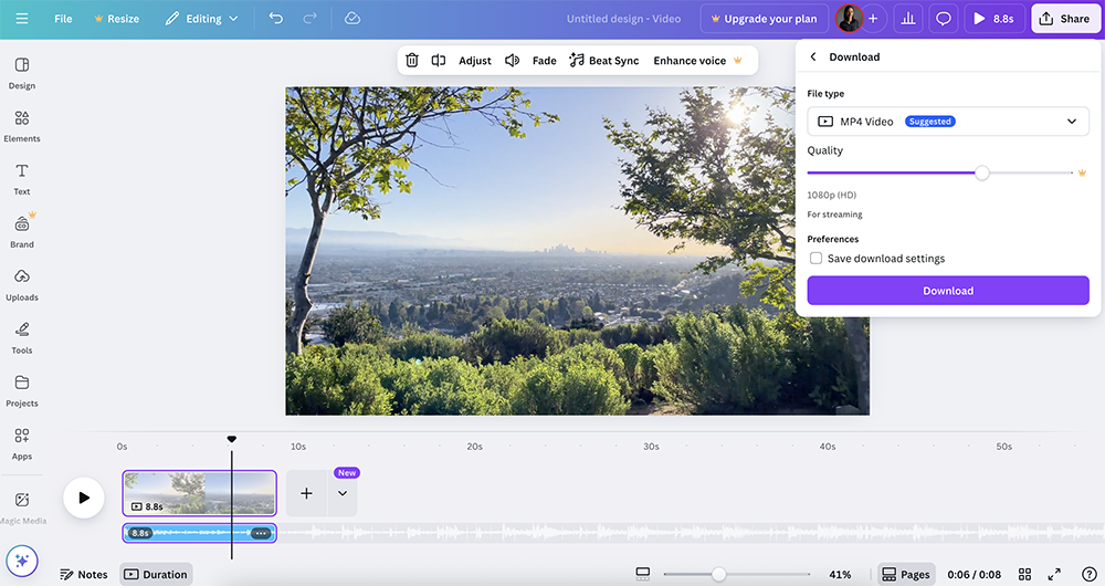 Add Music to Canva Video: Download Video