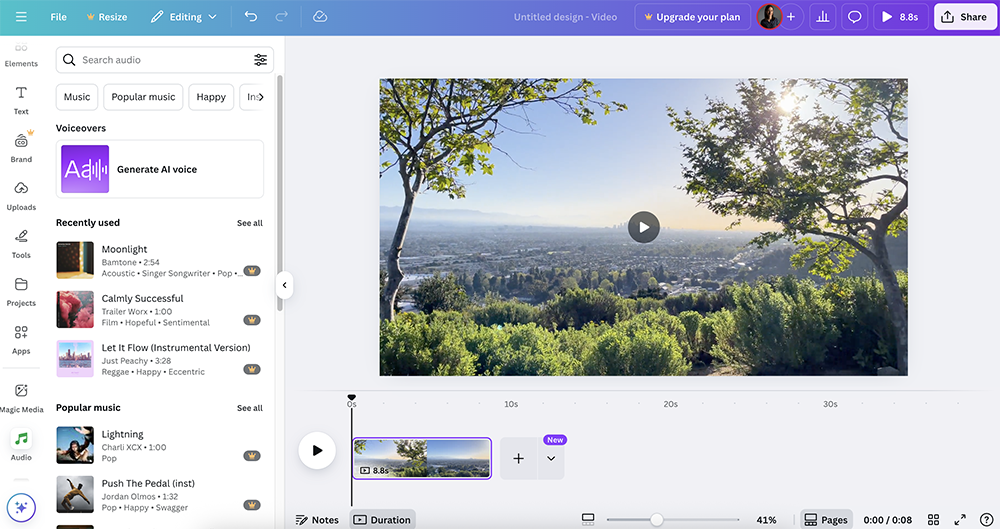 Add Music to Canva Video: Use Music from Canva's Audio Library