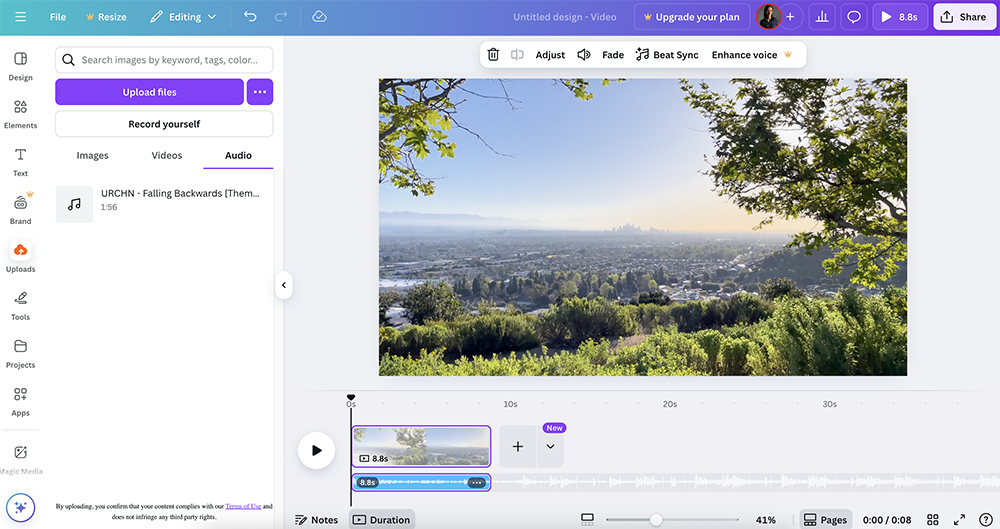 Add Music to Canva Video: Upload Song from your Files