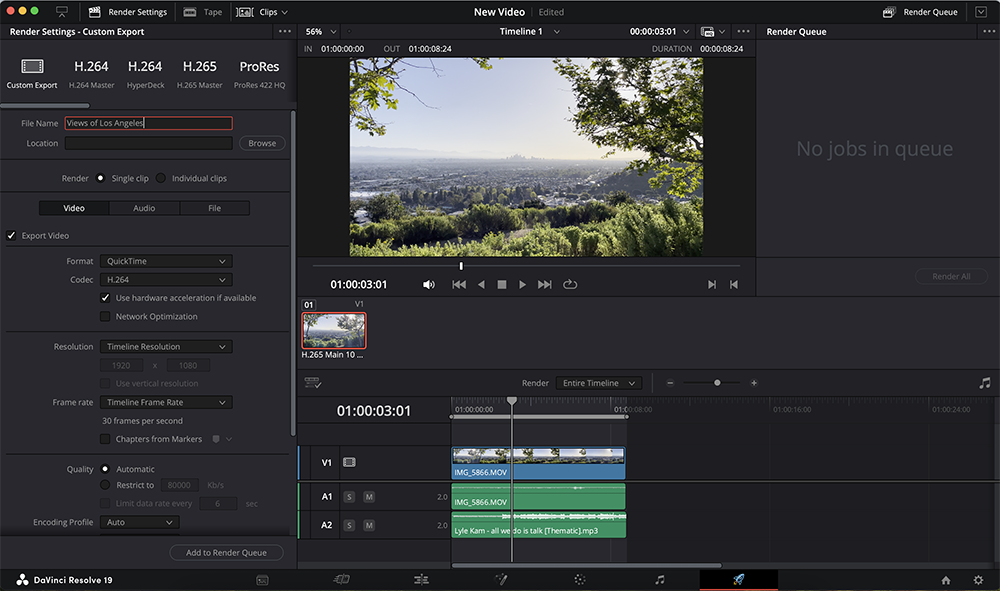Add Music to DaVinci Resolve: Set Your Export Settings